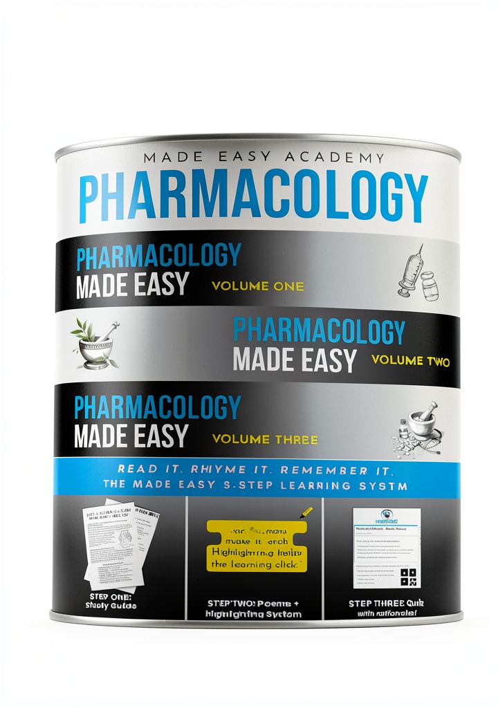 Installing Made Easy Academy Nursing Pharmacology Kindle Guide 1952 Pages on a wooden desk
