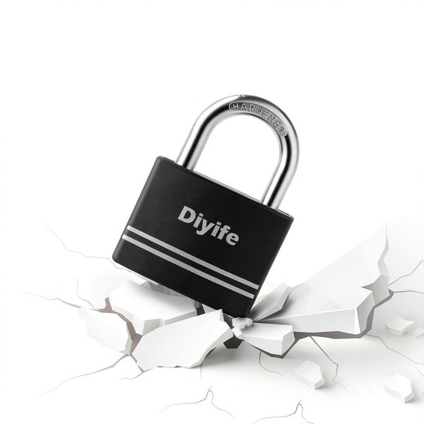 Keyed Padlock Diyife 2 Pack Anti Rust with 4 Keys Black Shackle-5