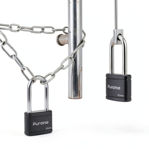 Puroma 2 Pack Keyed Padlock 2.5 Inch Black Lock for Gate & Locker-6