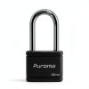 Puroma Keyed Padlock with 2 Keys Alike, 1.8 Inch Locker Lock 40mm Heavy-Duty Locks for Gate Fence Hasp Cabinet Toolbox School Gym Locker (Black)-1