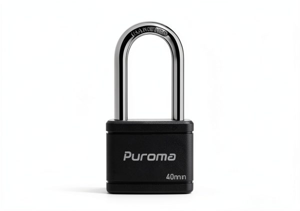 Puroma Keyed Padlock with 2 Keys Alike, 1.8 Inch Locker Lock 40mm Heavy-Duty Locks for Gate Fence Hasp Cabinet Toolbox School Gym Locker (Black)-1