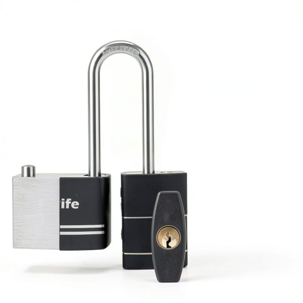 Aluminum Padlock Diyife Upgrade Version Long Shackle with 2 Keys Black-3