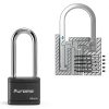 Puroma 2 Pack Keyed Padlock 2.5 Inch Black Lock for Gate & Locker-4