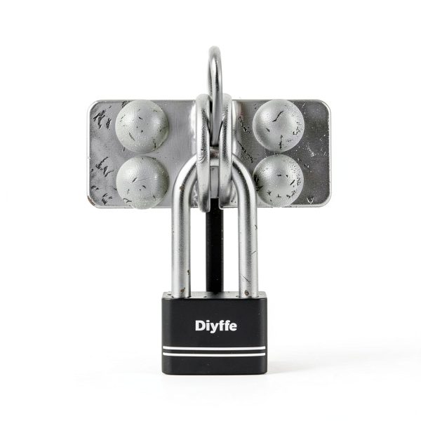 Aluminum Padlock Diyife Upgrade Version Long Shackle with 2 Keys Black-6