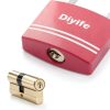 Keyed Padlock Diyife 2 Pack Pink Aluminum Lock with Anti Rust Keys-3