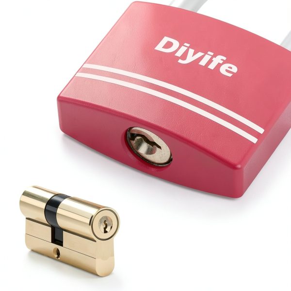 Keyed Padlock Diyife 2 Pack Pink Aluminum Lock with Anti Rust Keys-3