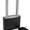 Aluminum Padlock Diyife Upgrade Version Long Shackle with 2 Keys Black-0