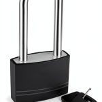 Aluminum Padlock Diyife Upgrade Version Long Shackle with 2 Keys Black-0