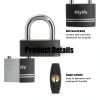 Keyed Padlock Diyife 2 Pack Anti Rust with 4 Keys Black Shackle-3