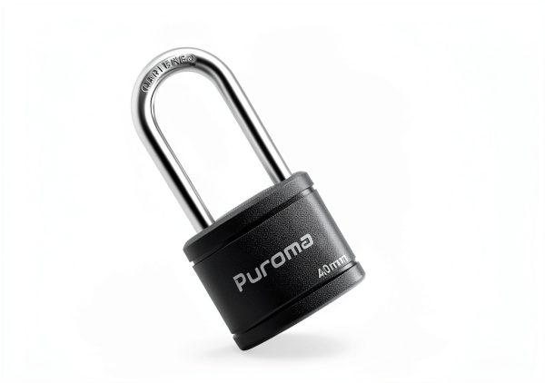 Puroma Keyed Padlock with 2 Keys Alike, 1.8 Inch Locker Lock 40mm Heavy-Duty Locks for Gate Fence Hasp Cabinet Toolbox School Gym Locker (Black)-4