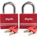 Keyed Padlock Diyife 2 Pack Pink Aluminum Lock with Anti Rust Keys-0