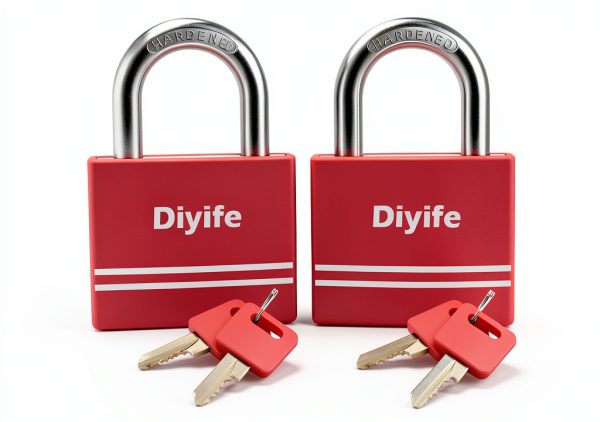 Keyed Padlock Diyife 2 Pack Pink Aluminum Lock with Anti Rust Keys-0