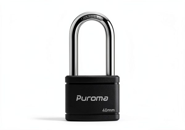 Puroma Keyed Padlock with 2 Keys Alike, 1.8 Inch Locker Lock 40mm Heavy-Duty Locks for Gate Fence Hasp Cabinet Toolbox School Gym Locker (Black)-2