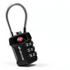 2 Pack TSA Approved Travel Luggage Locks, Cable Combination Lock Alloy, Metal Keyless 3-Digit Padlocks, Weatherproof TSA Accepted Padlock for Gym Locker, Golf Bag Case, Backpack, Black-by GIVERARE-2