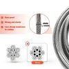 1/8inch Stainless Steel Security Cable 4/6/10/15FT Luggage Lock 2 Pack-2
