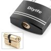 Keyed Padlock Diyife 2 Pack Anti Rust with 4 Keys Black Shackle-2