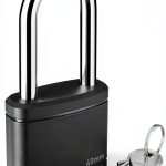 Puroma Keyed Padlock with 2 Keys Alike, 1.8 Inch Locker Lock 40mm Heavy-Duty Locks for Gate Fence Hasp Cabinet Toolbox School Gym Locker (Black)-0