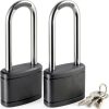 Puroma 2 Pack Keyed Padlock 2.5 Inch Black Lock for Gate & Locker-0