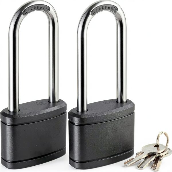 Puroma 2 Pack Keyed Padlock 2.5 Inch Black Lock for Gate & Locker-0