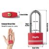 Diyife Padlock 2 Pack Long Shackle Aluminum Keyed Padlock Pink-4