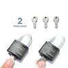 Puroma 2 Pack Keyed Padlock with 3 Keys Alike, 1.1 Inch Locker Lock 40mm Heavy-Duty Locks for Gate Fence Hasp Cabinet Toolbox School Gym Locker (Black)-2