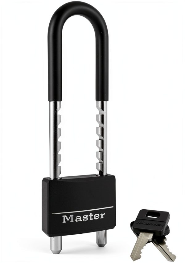 Master Lock 527D Adjustable Shackle Padlock Black 2" Wide Two Keys-0