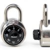 Master Lock Black Gym Locker Lock Combination Padlock, Indoor Combo Lock with Preset 3-Digit Code for Cabinets, Storage, 2 Pack, 1500T-5