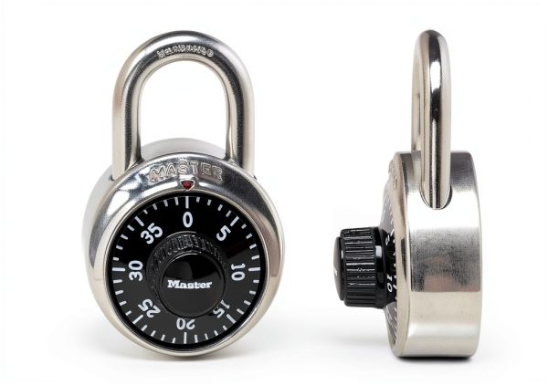 Master Lock Black Gym Locker Lock Combination Padlock, Indoor Combo Lock with Preset 3-Digit Code for Cabinets, Storage, 2 Pack, 1500T-5