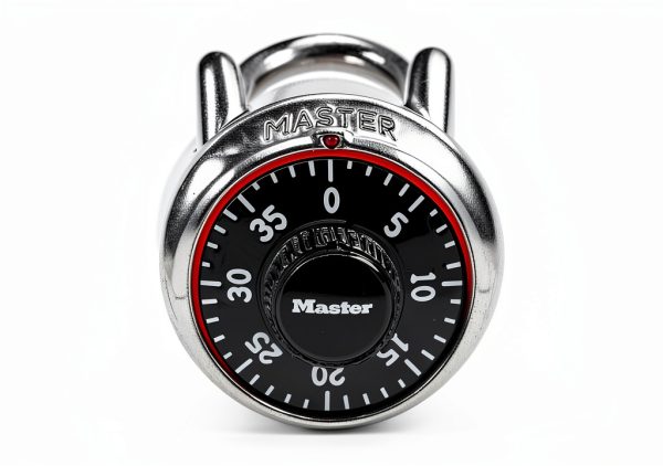 Master Lock Black Gym Locker Lock Combination Padlock, Indoor Combo Lock with Preset 3-Digit Code for Cabinets, Storage, 2 Pack, 1500T-4