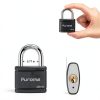 Puroma 2 Pack Keyed Padlock with 3 Keys Alike, 1.1 Inch Locker Lock 40mm Heavy-Duty Locks for Gate Fence Hasp Cabinet Toolbox School Gym Locker (Black)-1