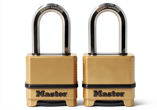 Master Lock Gold Outdoor Combination Lock, Heavy Duty Weather Resistant Padlock, Resettable Combination Lock for Outdoor Use 1.2 x 2 x 3.87 inches, 2 Pack, M175LFEC2-0