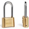 Master Lock Brass Combination Lock, Gate Lock for Outdoor Fence or Shed, Customizable Combination Padlock with Extended 2-1/4-Inch-Long Shackle, 2 Pack, 175LHEC2-5