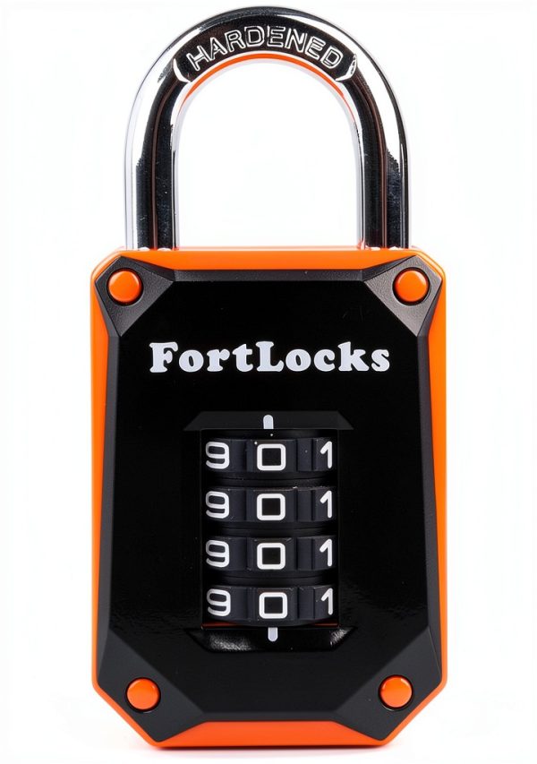 Gym Locker Lock FortLocks 4-Digit Heavy-Duty Combination Padlock-0