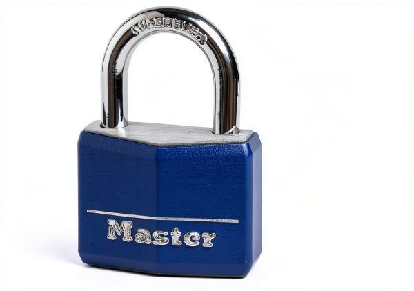 Master Lock Blue Vinyl Covered Aluminum Keyed Padlock, Small Lock for Gym or School Locker can be Used Indoors or Outdoors, 142DCM-2