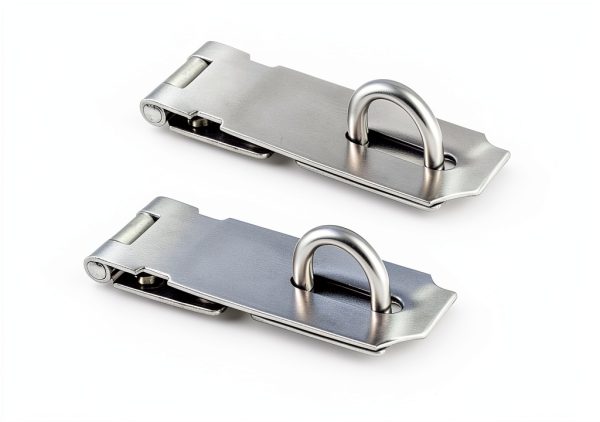 Door Locks Hasp Latch, 5 Inch Stainless Steel Safety Packlock Clasp Hasp Lock Latch, Extra Thick Gate Lock Hasp with Screws Brushed Finish 2 Pack (5inch)-0