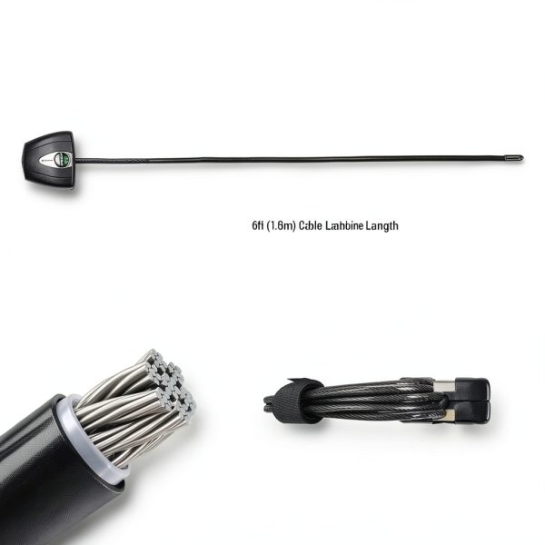 Master Lock Black Python Bike Lock with Key, Adjustable Metal Cable Lock has a Weather Resistant Vinyl Coating for Outdoor Equipment, Bicycles, 6 Feet Long, 8417D-4