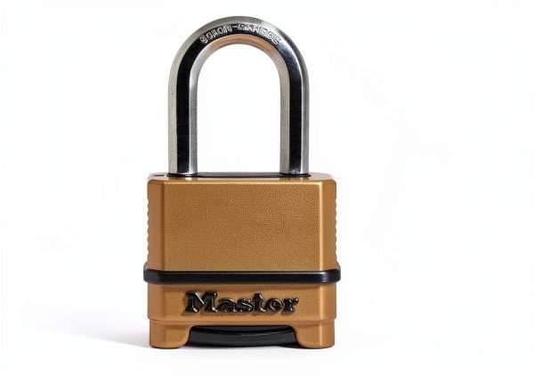 Master Lock Gold Outdoor Combination Lock, Heavy Duty Weather Resistant Padlock, Resettable Combination Lock for Outdoor Use 1.2 x 2 x 3.87 inches, 2 Pack, M175LFEC2-2