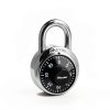 Master Lock Black Gym Locker Lock Combination Padlock, Indoor Combo Lock with Preset 3-Digit Code for Cabinets, Storage, 2 Pack, 1500T-1