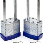 SEPOX® 2PCS Heavy Duty Padlock Keyed Alike, 40MM 1-9/16" Laminated Steel Lock Body, 2-3/8" Extra Long Shackle, Ideal for Gym Locker, Sheds, Gate, Warehouse, Tool Box, Hasp (4 Keys Same)-0
