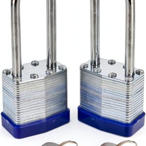 SEPOX® 2PCS Heavy Duty Padlock Keyed Alike, 40MM 1-9/16" Laminated Steel Lock Body, 2-3/8" Extra Long Shackle, Ideal for Gym Locker, Sheds, Gate, Warehouse, Tool Box, Hasp (4 Keys Same)-0