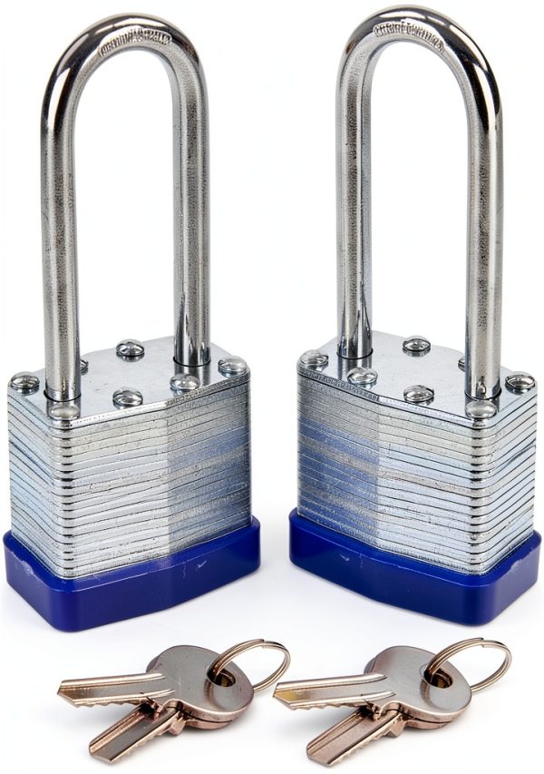 SEPOX® 2PCS Heavy Duty Padlock Keyed Alike, 40MM 1-9/16" Laminated Steel Lock Body, 2-3/8" Extra Long Shackle, Ideal for Gym Locker, Sheds, Gate, Warehouse, Tool Box, Hasp (4 Keys Same)-0