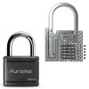 Puroma 2 Pack Keyed Padlock with 3 Keys Alike, 1.1 Inch Locker Lock 40mm Heavy-Duty Locks for Gate Fence Hasp Cabinet Toolbox School Gym Locker (Black)-4