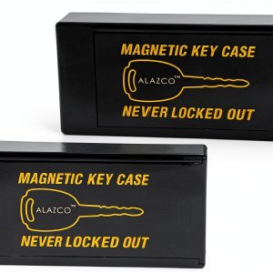 2 Hide A Key Magnetic Under Car Spare Key Holder So You Never Locked Out of Home Shed RV Boat Truck Office Storage Large ABS Case Key Hider Small Valubles Premium Magnet By ALAZCO-0