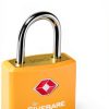 4 Pack TSA Approved Travel Luggage Locks with Keys, Solid Brass Copper Keyed Padlock, ABS Plastic Covered Small Locks for Suitcase, Backpack, Gym Locker, Jewelry Box-by GIVERARE-4