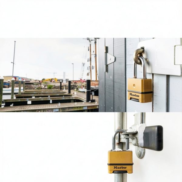 Master Lock Gold Outdoor Combination Lock, Heavy Duty Weather Resistant Padlock, Resettable Combination Lock for Outdoor Use 1.2 x 2 x 3.87 inches, 2 Pack, M175LFEC2-4